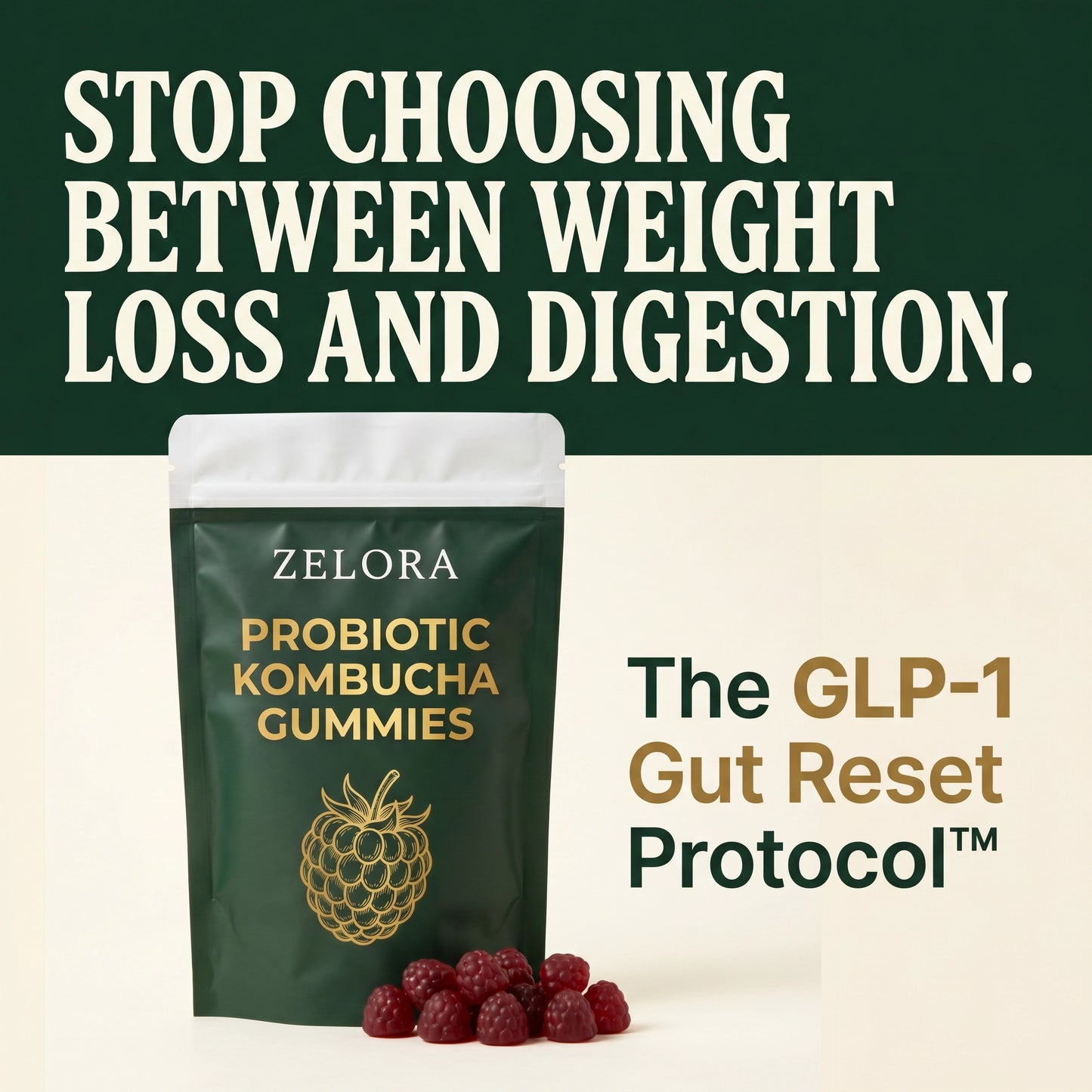 Zelora Kombucha Probiotic Gummies
