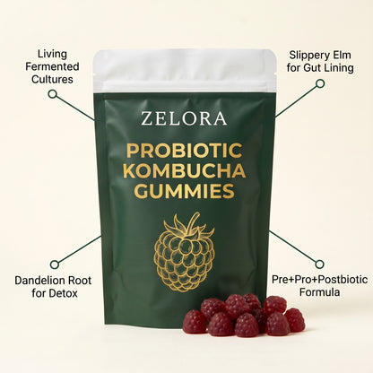 Zelora Kombucha Probiotic Gummies